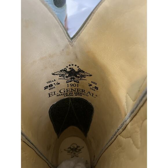 RARE J TOE RODEO COWBOY BOOTS HAND CRAFTED Men’s Sz 7.5 Exotic Leather Ostrich - Picture 6 of 7